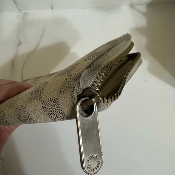 Louis Vuitton Damier Azure Travel Organizer Long Checkered Wallet Preloved - Picture 8 of 10